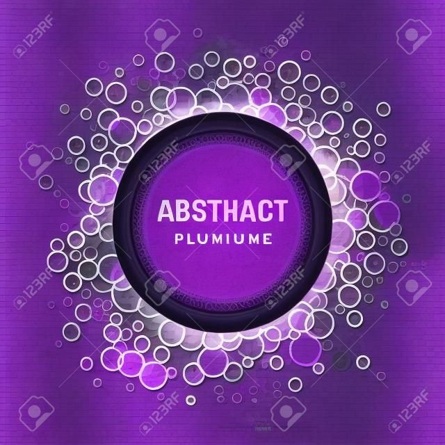 パープル - 紫の抽象的なサークル フレーム デザイン要素