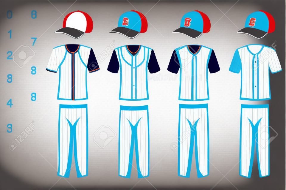 棒球球衣設計矢量圖