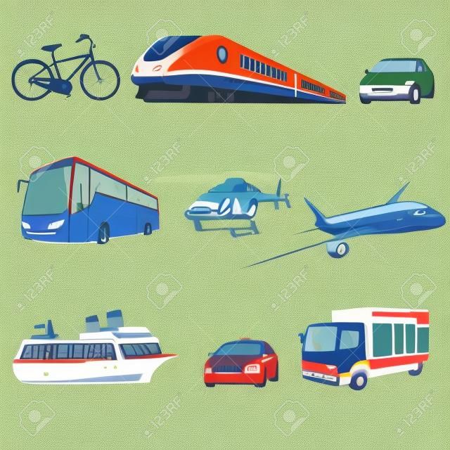 illustration of public transportation icons