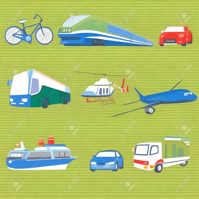 illustration d'icônes de transport en commun