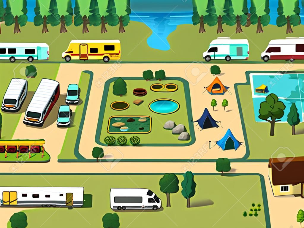 Un esempio di campeggio map progettazione