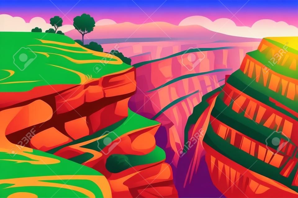 Illustration of Grand Canyon background