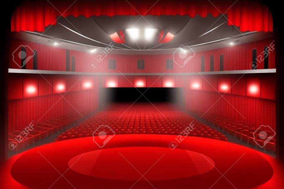A vector illustration of empty theater stage