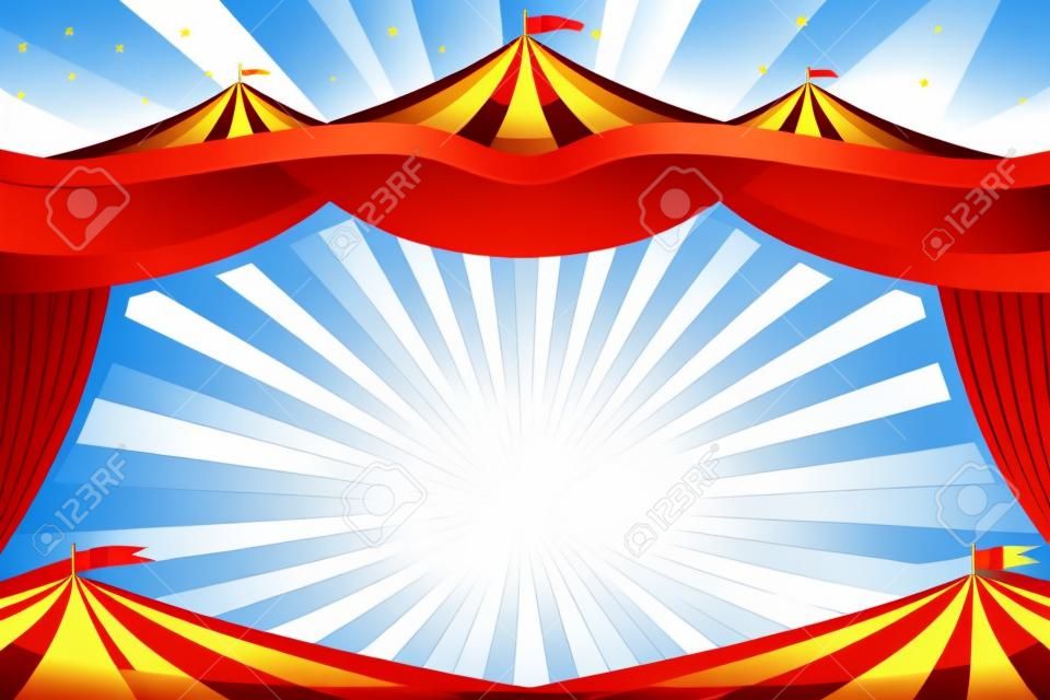 Eine Vektor-Illustration von einem Zirkuszelt Hintergrund