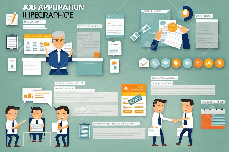 job application infographics element, business concept illustration.