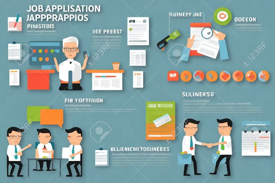 job application infographics element, business concept illustration.