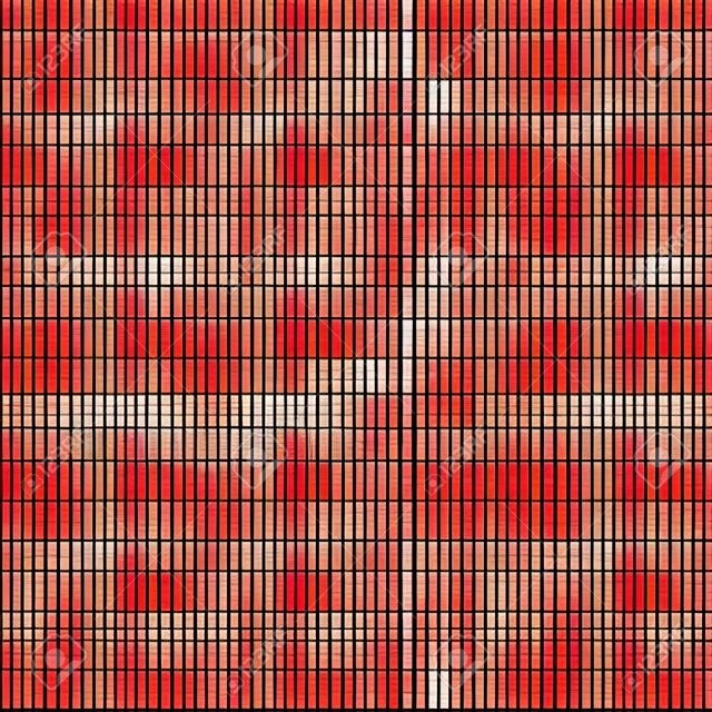 Red Square Mosaic Background. Seamless 3D Pixel Mosaic. Vintage Colorful Texture. Vector illustration.