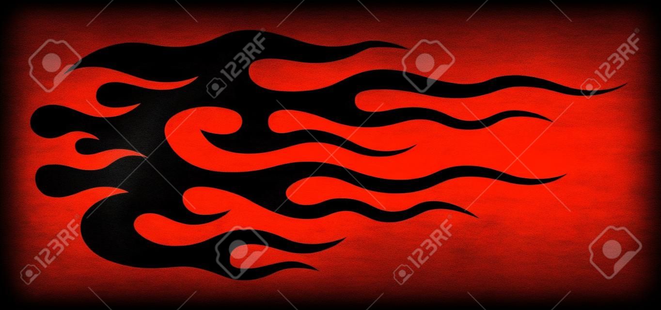 Tribal hot rod flame silhouette motorcycle and car decal graphic and airbrush stencil. Ideal for car decal, sticker and even tattoos.