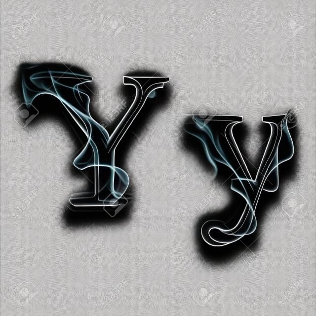 Smoke font. Letter Y. Vector illustration alphabet