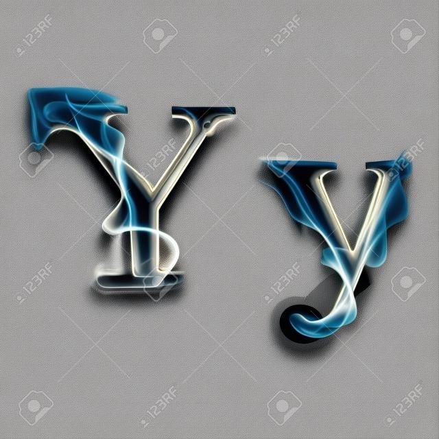 Smoke font. Letter Y. Vector illustration alphabet