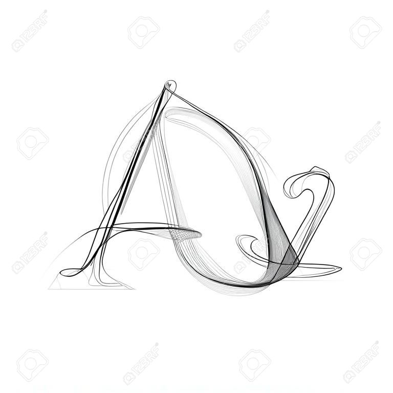 Beyaz zemin üzerine siyah yazı Duman. Letter A. Vector illustration alfabe
