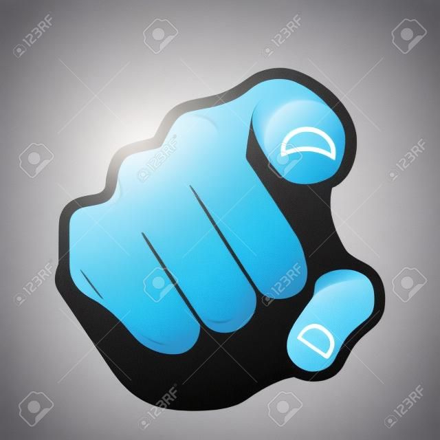 Vector que señala el dedo o el icono que señala de la mano aislado en fondo gris