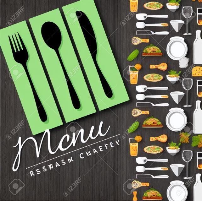 레스토랑 메뉴 카드 디자인 서식 파일, 크리 에이 티브 벡터입니다.