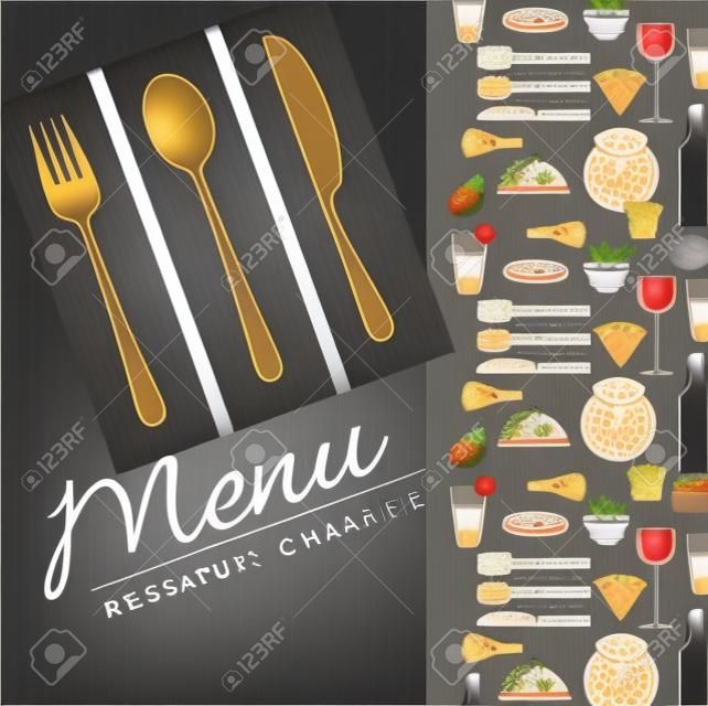 Restaurant carte de menu modèle de conception, vecteur créatif.