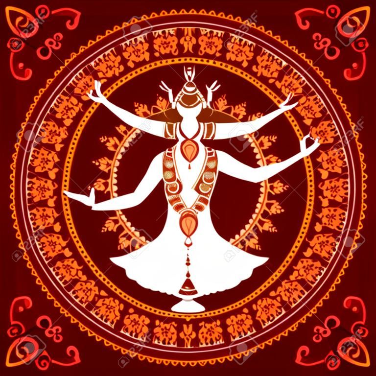 illustration of Indian classical dancer
