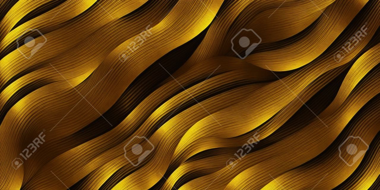 Jednolity wzór czarno-złotych pasków z piaszczystą teksturą