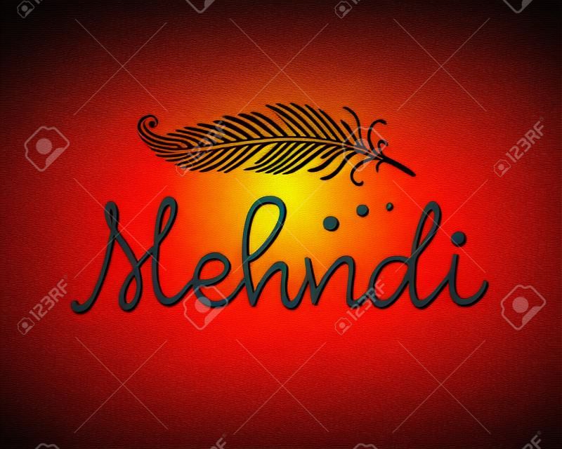 Vector logo de plumas de henna mehndi