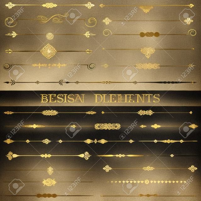 Set Design-Elemente und kalligraphische Seite Dekor