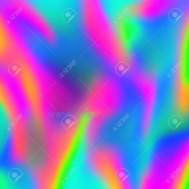 Kolorowy zamazany holograficzny tło w neonowych kolorach. Modna tapeta - tekstura folii. Ilustracji wektorowych dla trendów w nowoczesnym stylu, dla twórczego projektu: projektowanie stron internetowych lub drukowane produkty