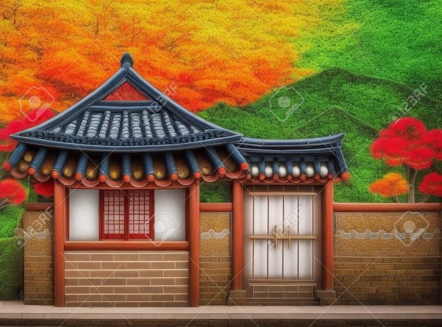 Koreański tradycyjny dom zwany hanok
