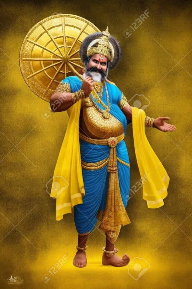 mahabali ou maveli, ancien roi du Kerala. il vient chaque année pour la célébration d'onam.