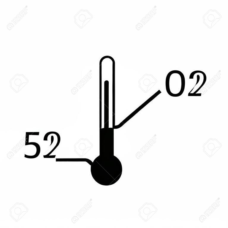 Símbolo de faixa de temperatura de armazenamento. cone de termômetro preto com linha diagonal e valor de sinal de graus.