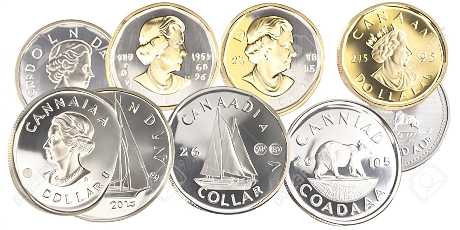 加拿大多倫多 -  2015年4月19日：流通加拿大元硬幣