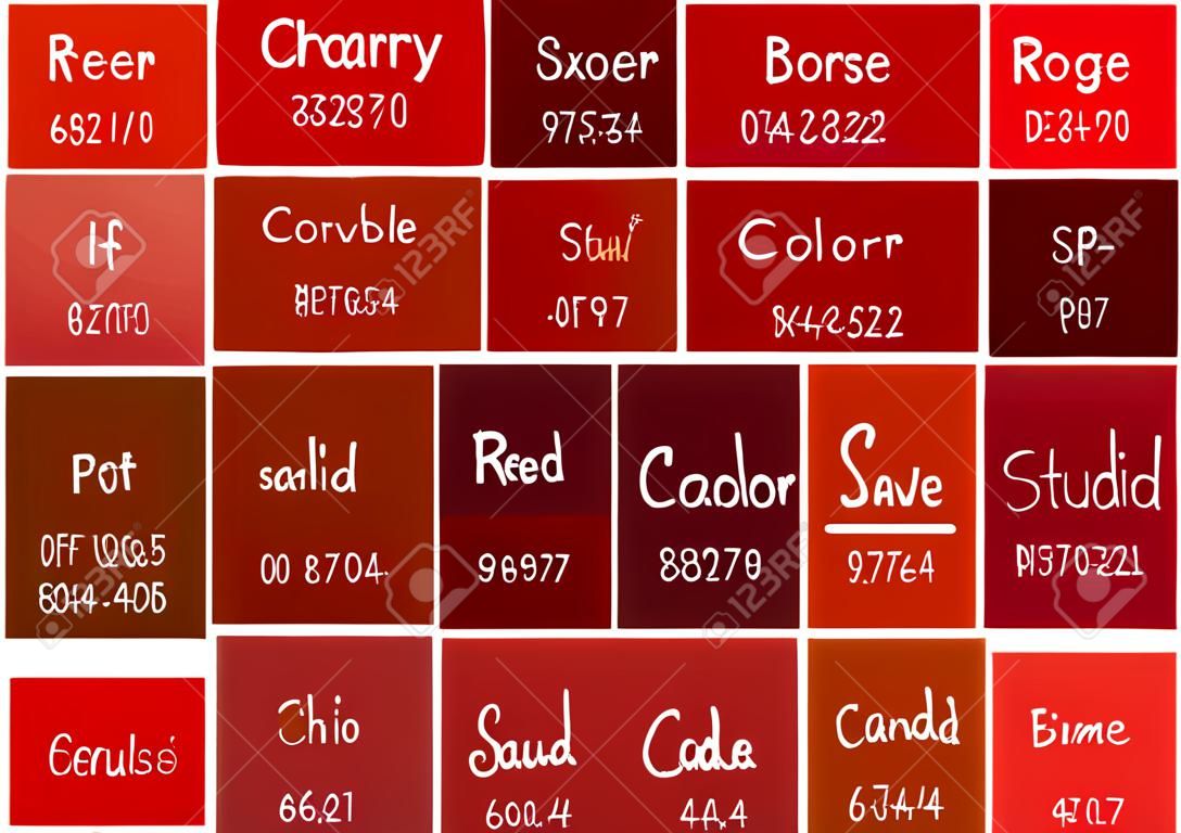 コードと名前の図赤いトーン色シェード背景