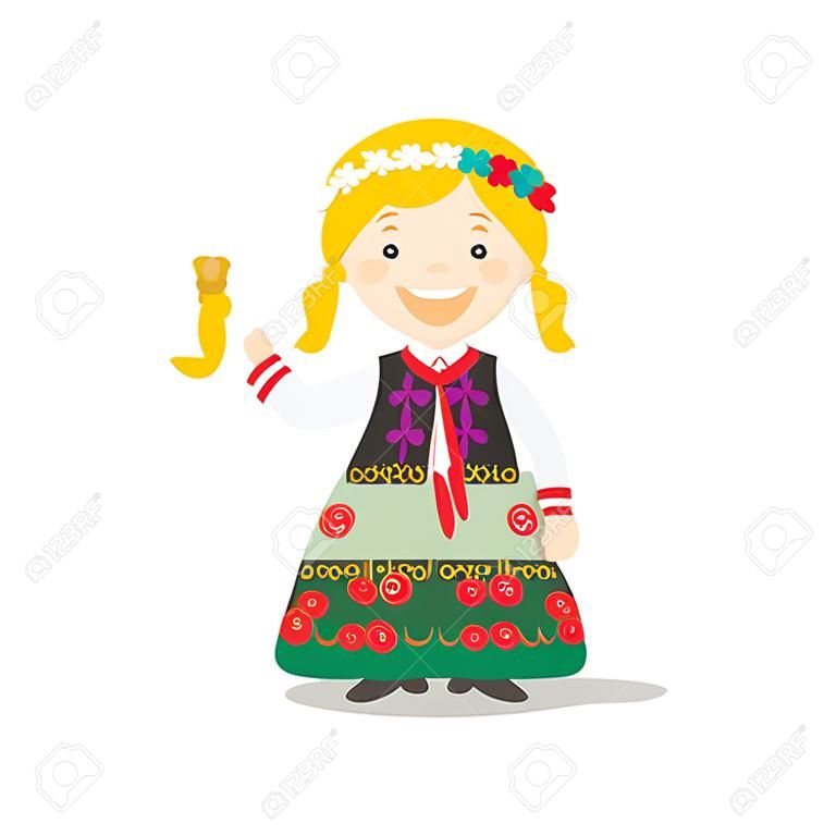 Character from Poland dressed in the traditional way Vector Illustration. Kids of the World Collection.