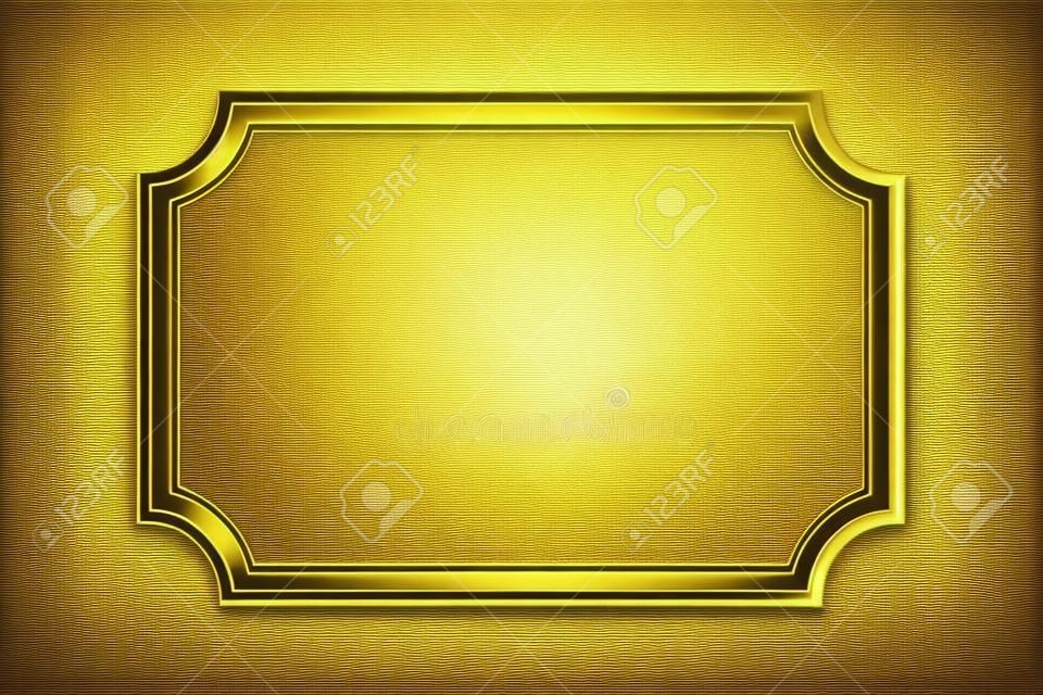 Gold shiny glowing vintage rectangle frame with shadows isolated on white background. Gold realistic rectangle border for decoration, photo, banner. Vector illustration. Vector illustration