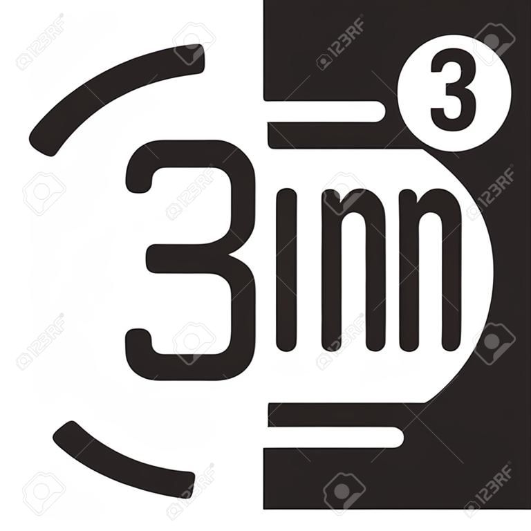 3 minute timer countdown icon vector for graphic design,  website, social media, mobile app, UI illustration
