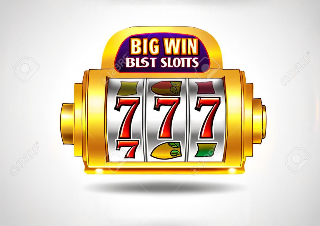 Big Win Slot Machine 777 Casino auf isoliertem transparentem Hintergrund. Illustration