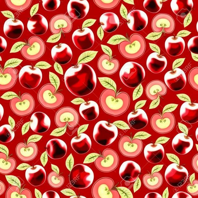 padrão sem emenda de maçãs vermelhas