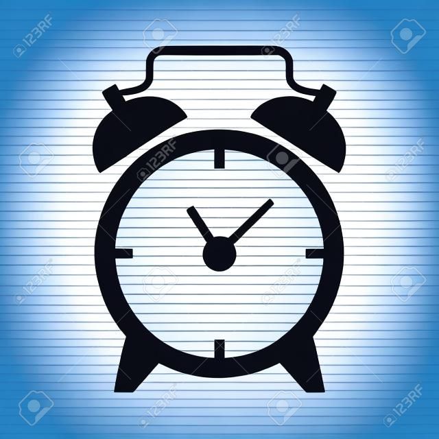 Alarm clock sign. Flat style icon on transparent background
