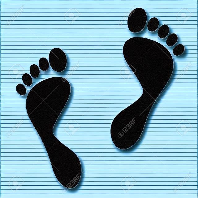Foot prints sign. Flat style icon on transparent background