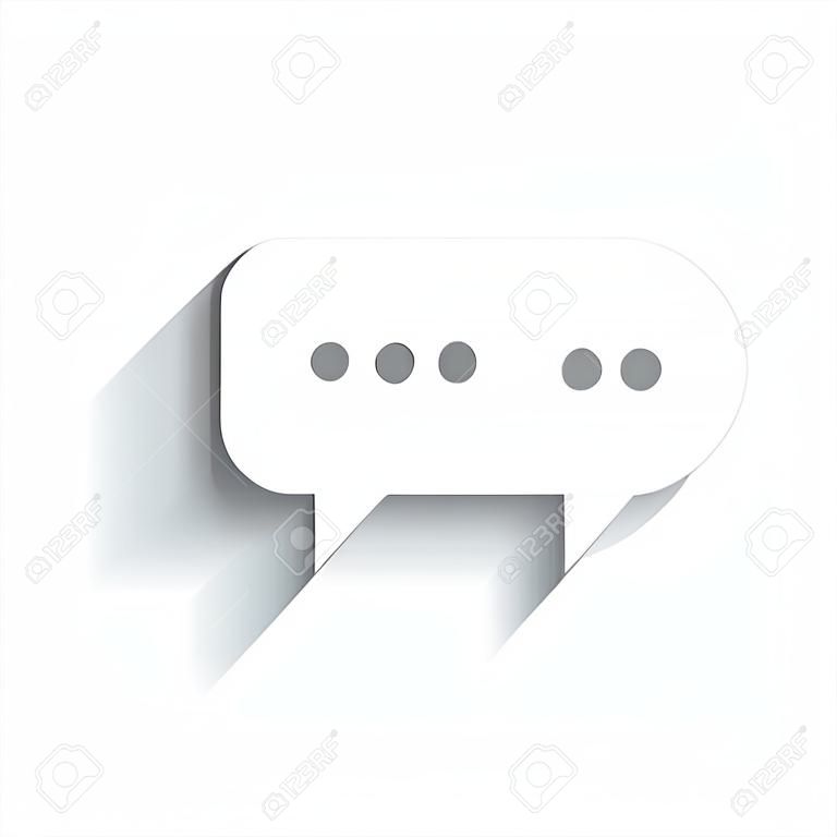 Speech bubbles sign. Vector. White icon with soft shadow on transparent background.