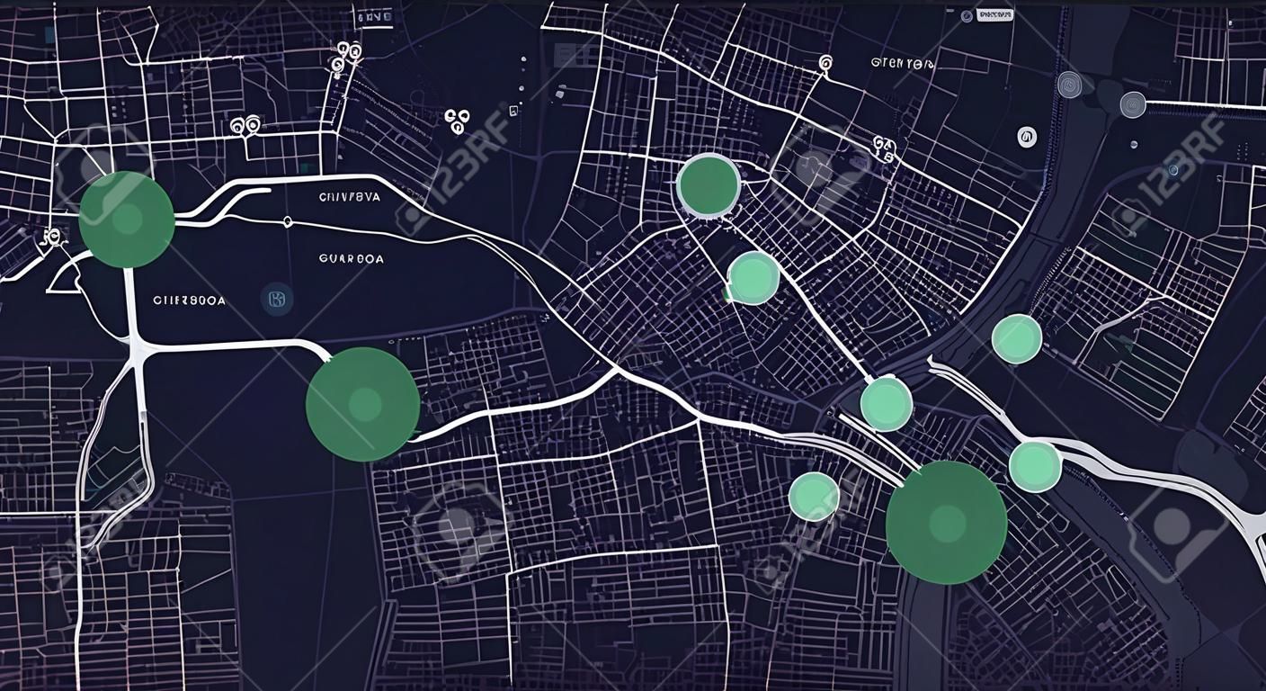 City planning. Urban big data map. Smart city. People activity analysis. Urban clusters hotspots. Megapolis monitoring technology.