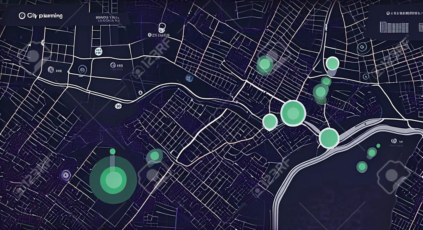 도시 계획. 도시 빅데이터 지도. 스마트 시티. 사람들의 활동 분석. 도시 클러스터 핫스팟. 메가폴리스 모니터링 기술.