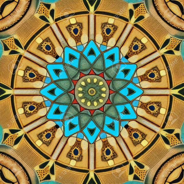 Abstract geometric mosaic mandala vintage ethnic seamless pattern ornamental
