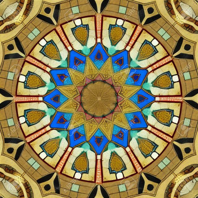 Abstract geometric mosaic mandala vintage ethnic seamless pattern ornamental