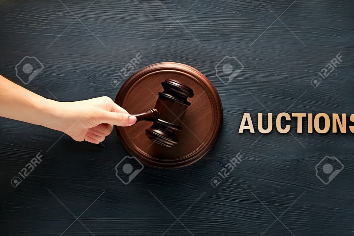 Concept of public sale, auction, top view