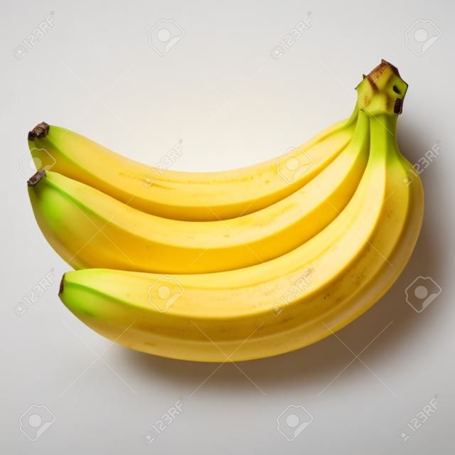 tres plátanos aislados sobre fondo blanco + trazado de recorte