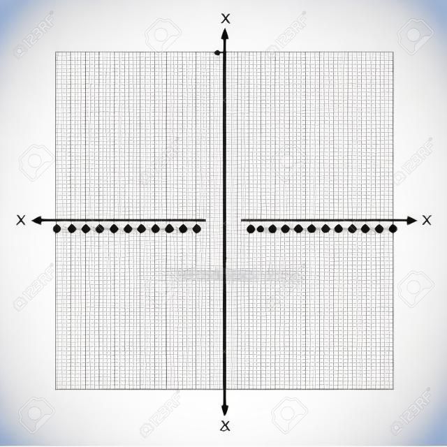 vuoto x e y asse Cartesiano piano di coordinate con numeri su sfondo bianco illustrazione vettoriale