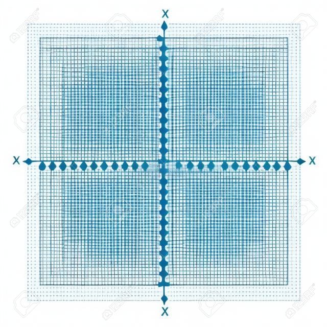 空 x と白い背景の数字で y 軸の直交座標平面ベクトル イラスト