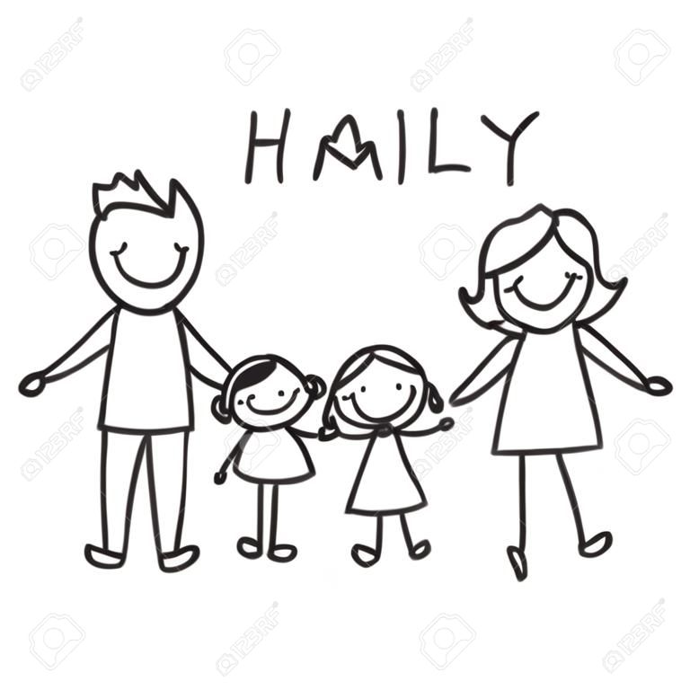 рука рисунок мультфильм счастливая семья счастливая жизнь