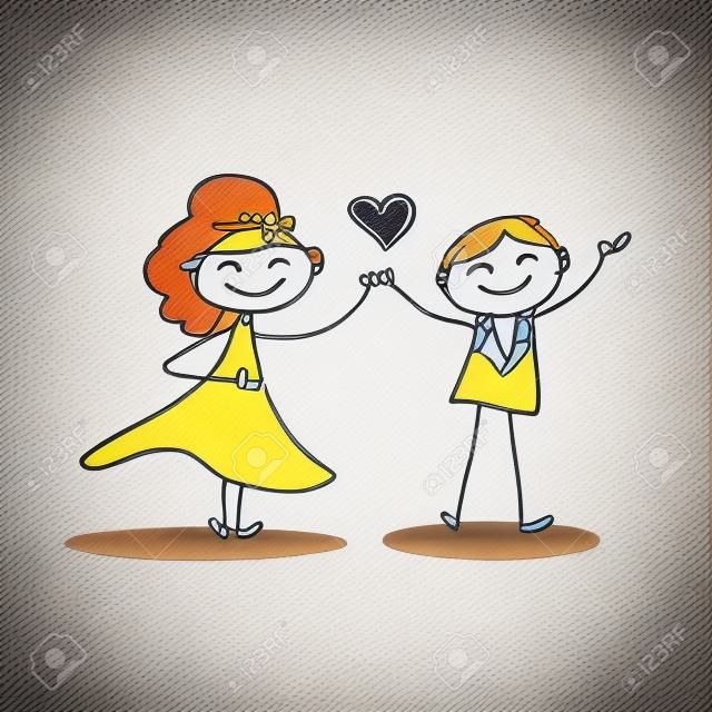 рука рисунок мультипликационный персонаж счастье свадьбы