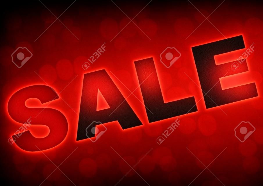 Sale Background - Sale Sign With Various Percentage Signs on Red Background