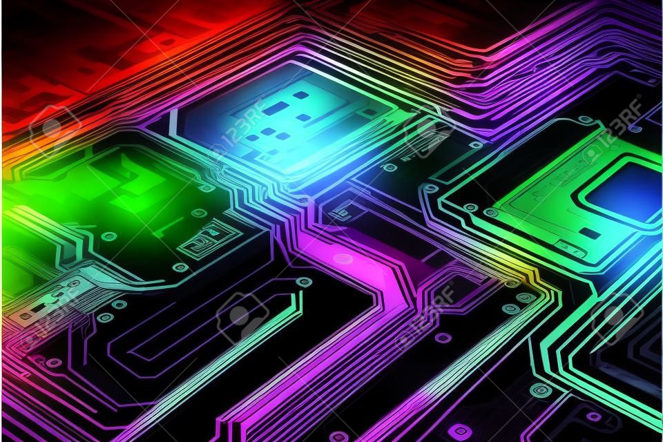 Abstract Electronic Circuit Board Background ai generated art