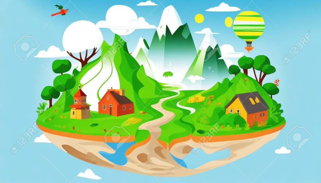 Vector de dibujos animados mundo medio ambiente día de la tierra la importancia de amar la naturaleza