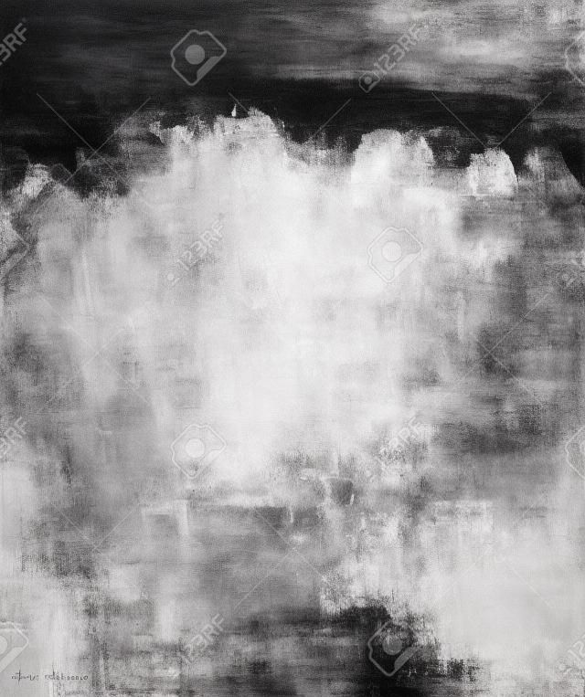 Abstract modern black and white painting . Textured monochrome background.